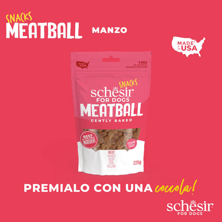 Schesir Snacks per Cani Meatball Manzo 225g Schesir Snacks per Cani Meatball Manzo 225g